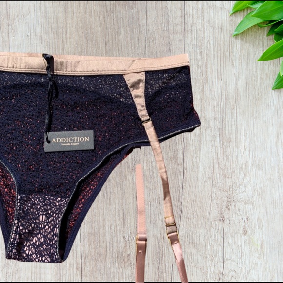 NWT Small ADDICTION sexy, sheer lace garter panty. - Picture 4 of 5